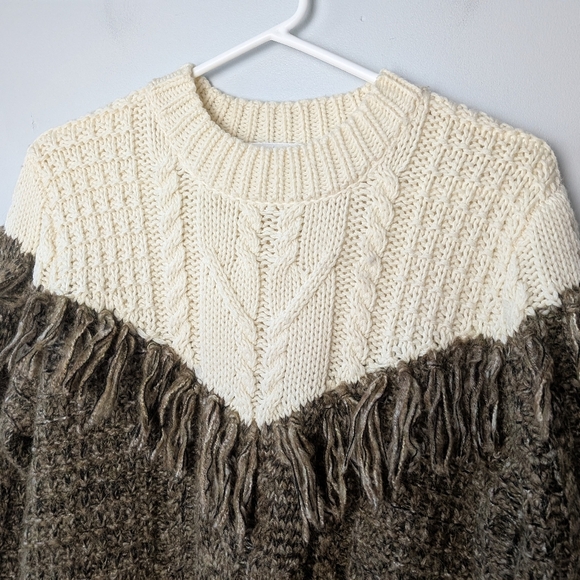 THAKOON Knit Wool Women Crewneck Size Small Green/Brown And Cream Color - Picture 2 of 9